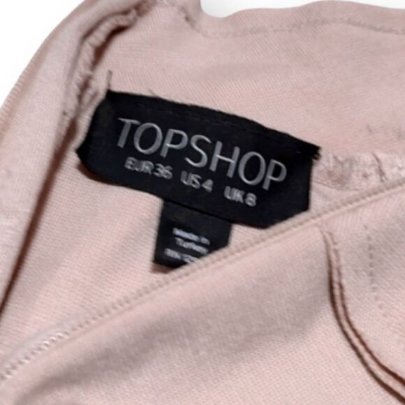 Topshop Pink Cutout Wrap Effect Ballet Crop Top With Bell Sleeves US 4 … - Picture 3 of 3